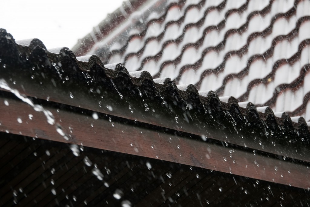 rainwater on the roof