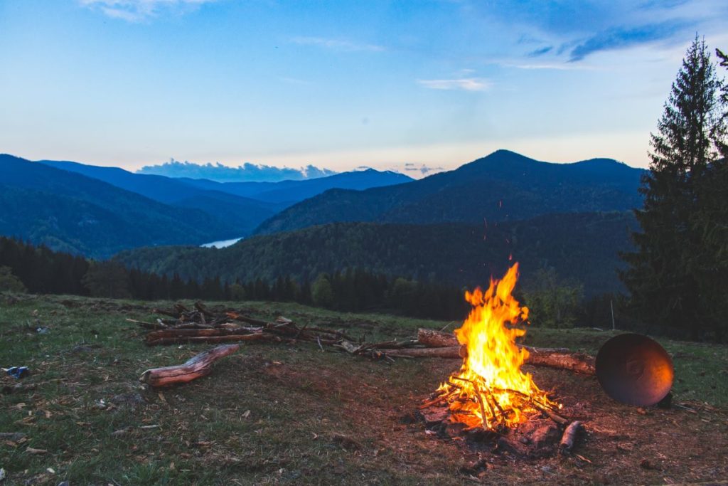 campfire with a view