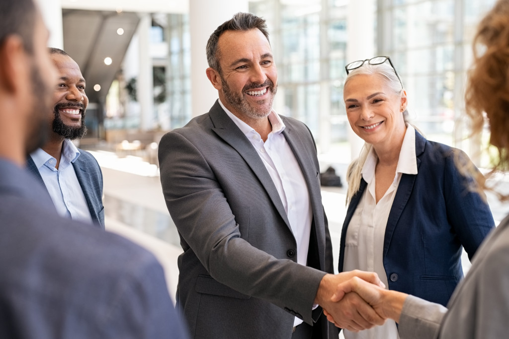 a man shaking hands